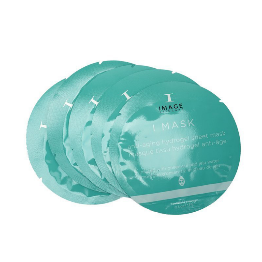 Mascarilla en hoja de hidrogel antienvejecimiento Imask (5 mascarillas) -2oz